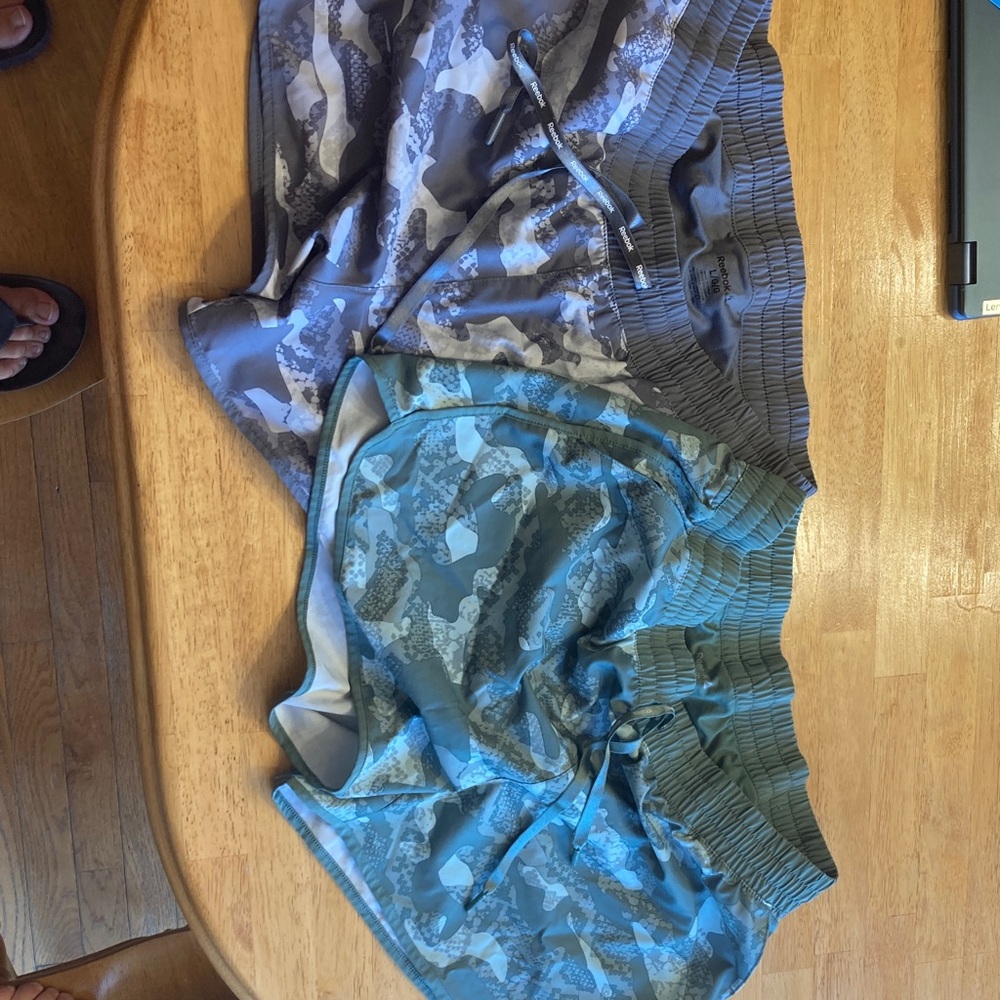 Reebok Green and Gray Camouflage Shorts Lot